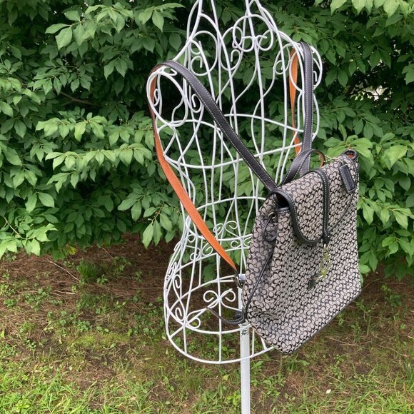 vintage y2k Coach backpack  6342 Legacy Signature C black grey Jacquard - Picture 4 of 11